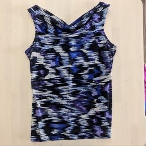 The Limited Blue Static Cowl Sleeveless Top
